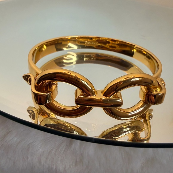 Coach Gold-Tone Horse Bit Link Bangle - Picture 3 of 10